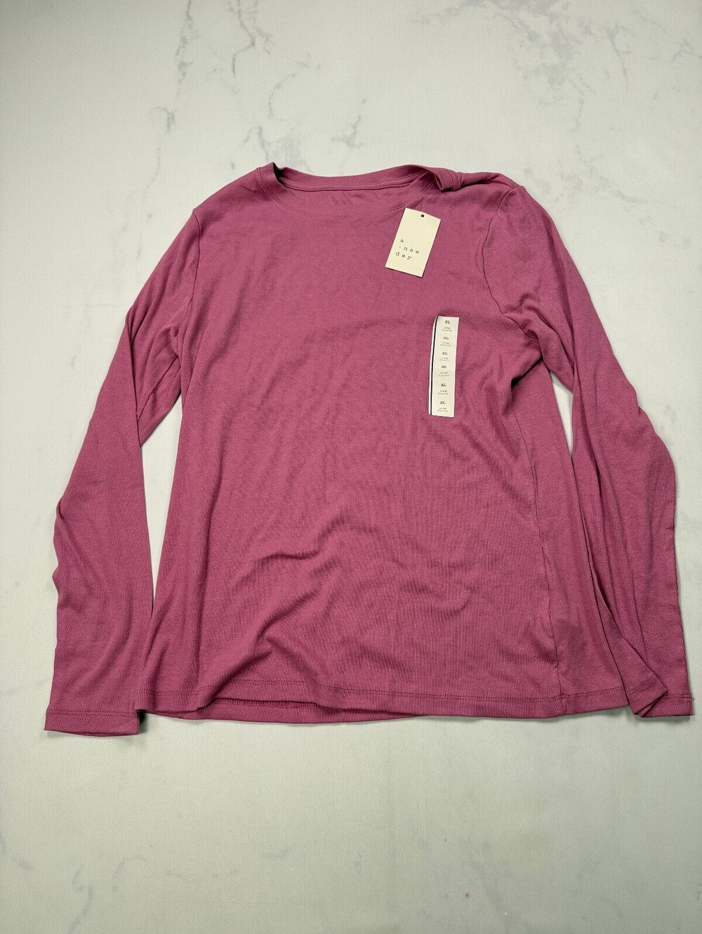 A New Day Mauve Blouse Pink 2000s Minimalist - Womens XL